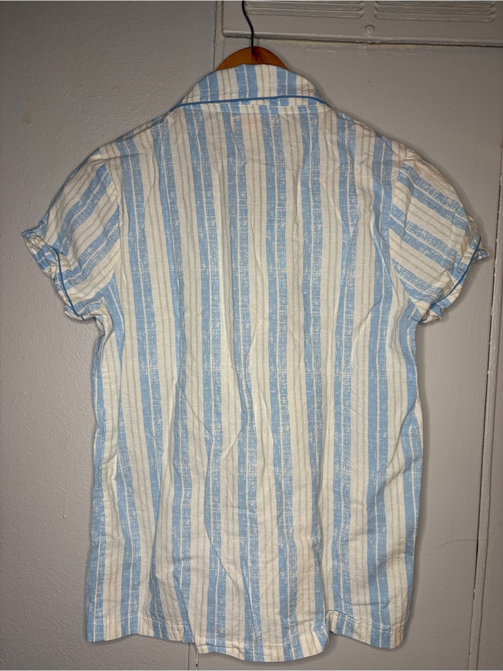 Haute Dreamz Blue White Stripe 100% Cotton Pajama Set Size Small - Picture 7 of 14